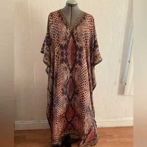 NWOT Art silk hand made animal print multiple colors, kaftan, free size